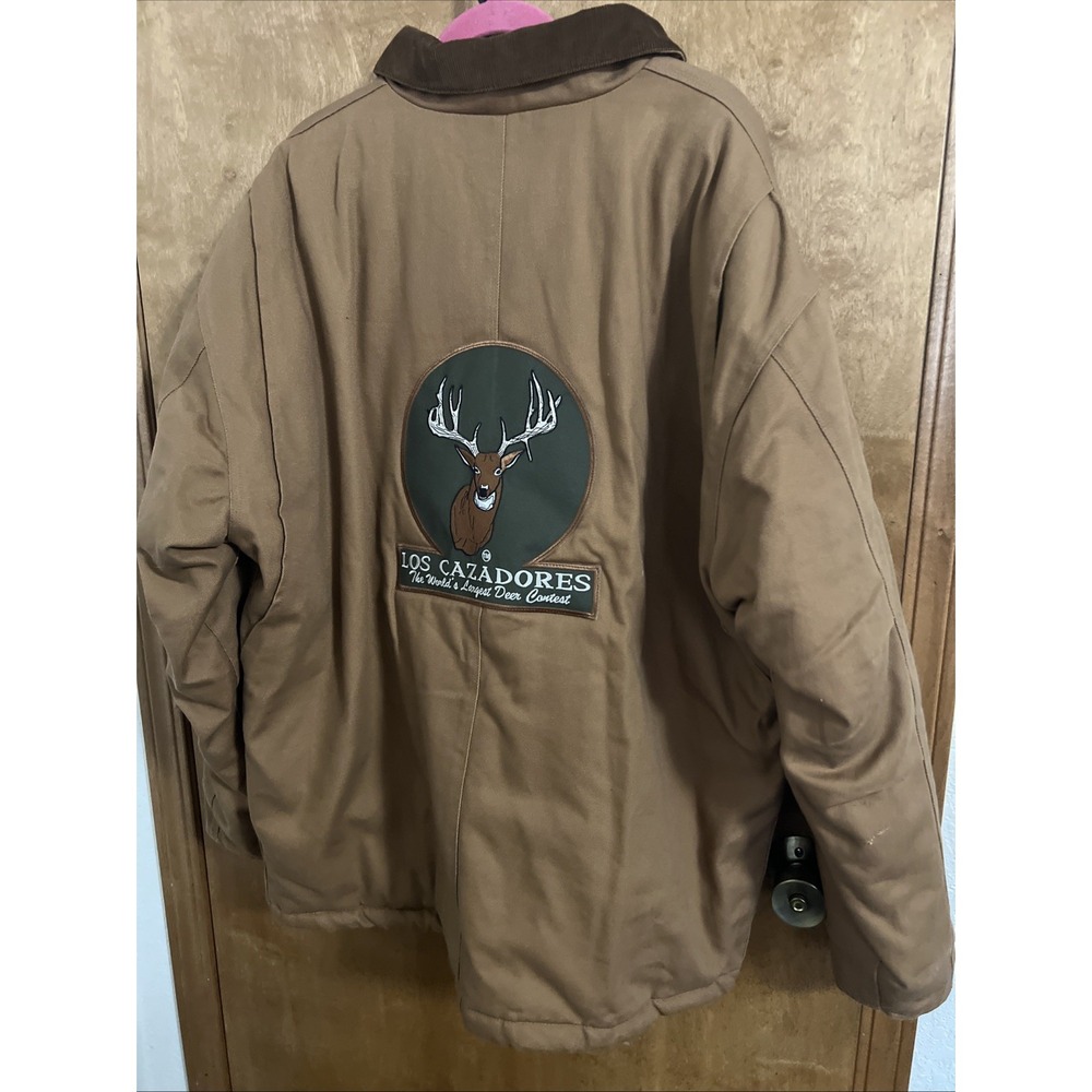 Tri Mountain Mens 2XL Brown Coat Workwear Canvas Outdoor Deer Cazadores Quilted